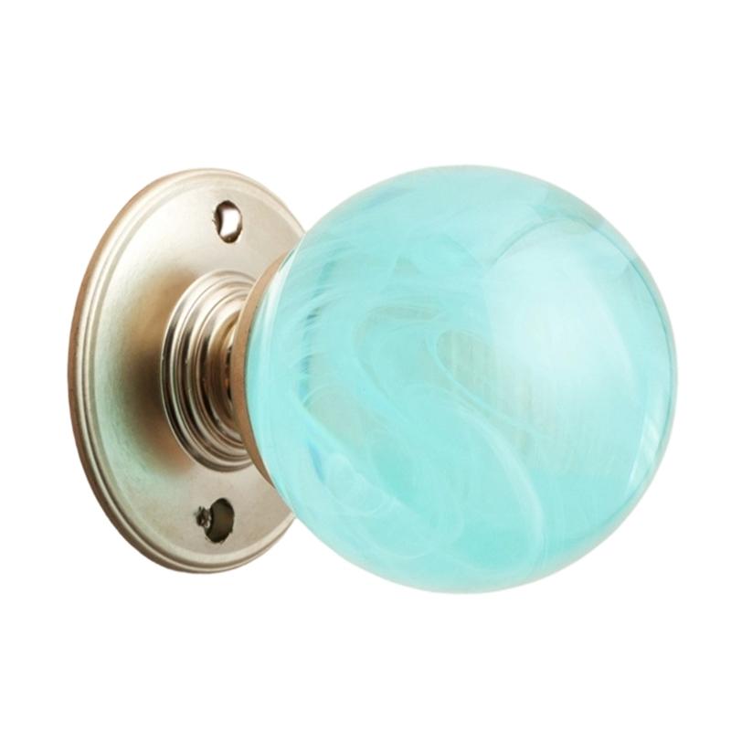 Maniglia per Porta in Resina Resistente con Sfera di Cristallo Nuvolata Unica per un Uso Confortevole in Interni Eleganti Installazione Semplice