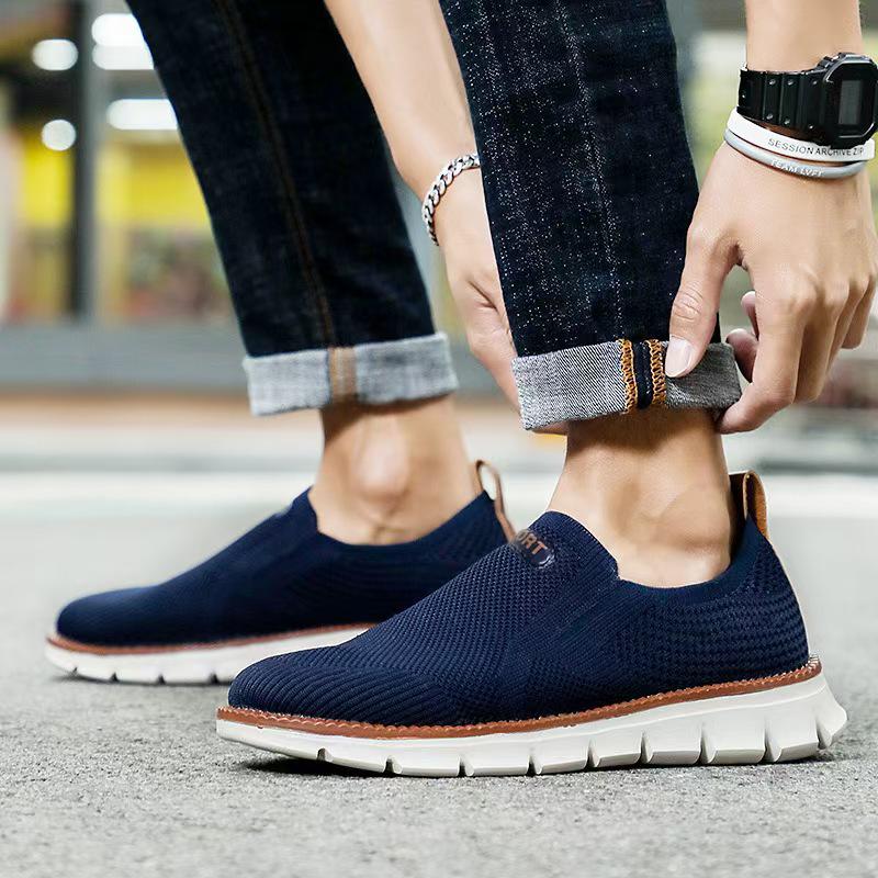 Duże męskie oddychające tkane buty sportowe wsuwane - lekkie i wygodne do użytku na zewnątrz