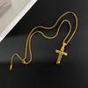 Hot Selling Necklaces In Europe America Men's Stainless Steel Fashion Design Hollowed Out Cross Titanium Accessories