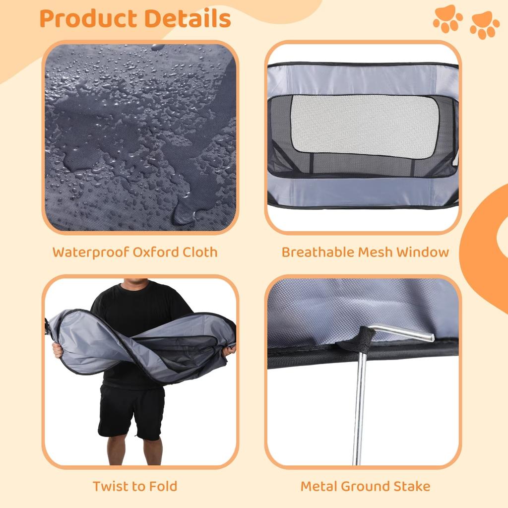 Dog Travel Crate Foldable Pop Up Dog Crate with Storage Bag 37"×21"×21" Travel Pet Kennel Small Dog Tent Crates Cage Portable Puppy Seat Kennel