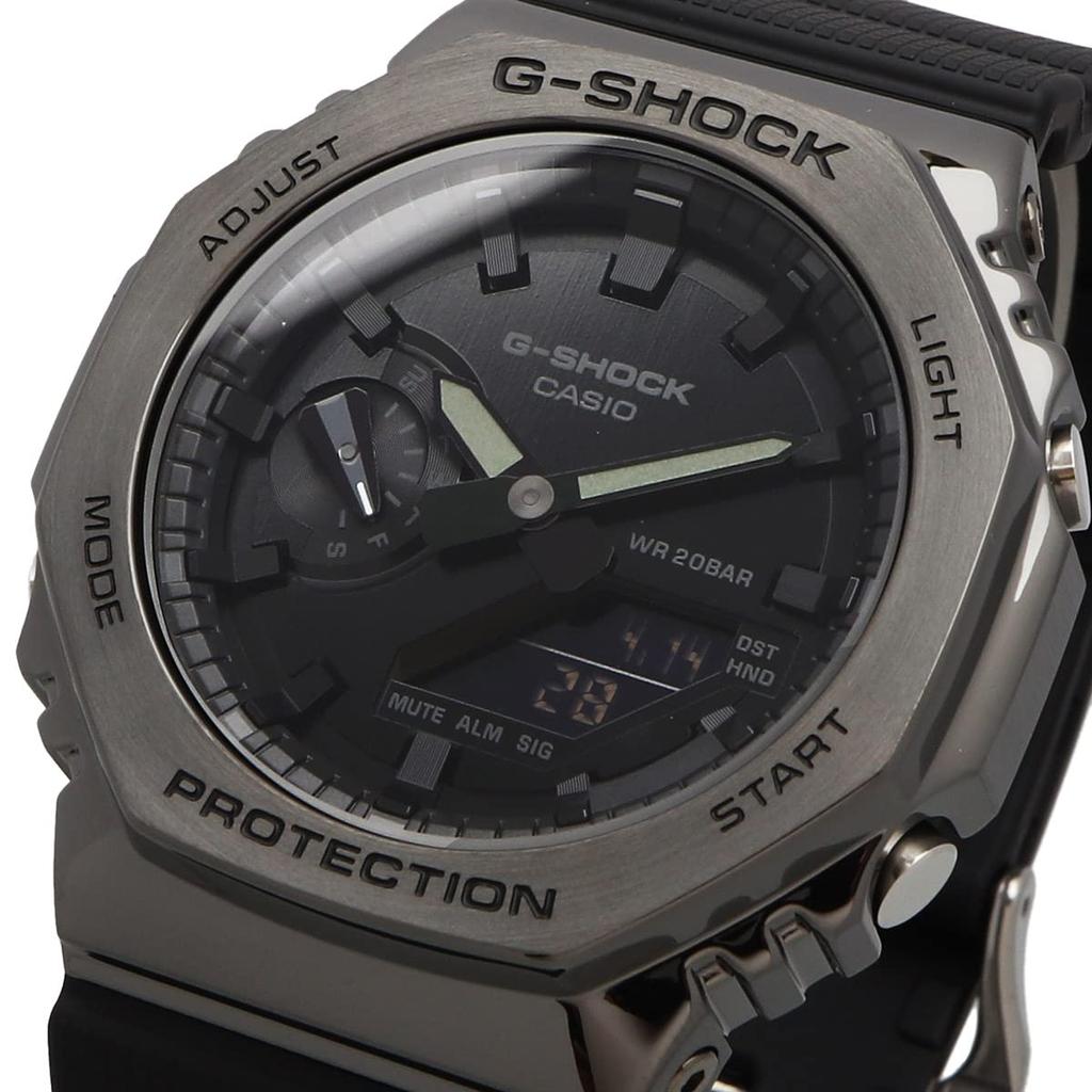 Casio Metal Covered Overseas Model G-Shock GM-2100BB-1A Men's Analog-Digi Watch, Black
