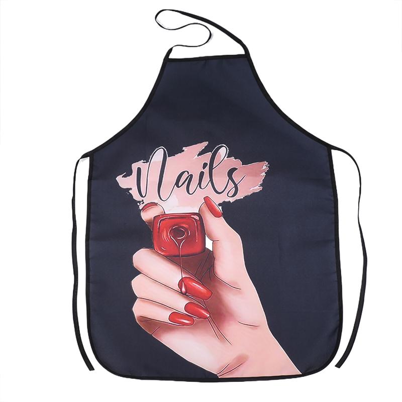 Design Nail Polish Apron For Women Gift Cleaning Pinafore Home Cooking Accessories Apron