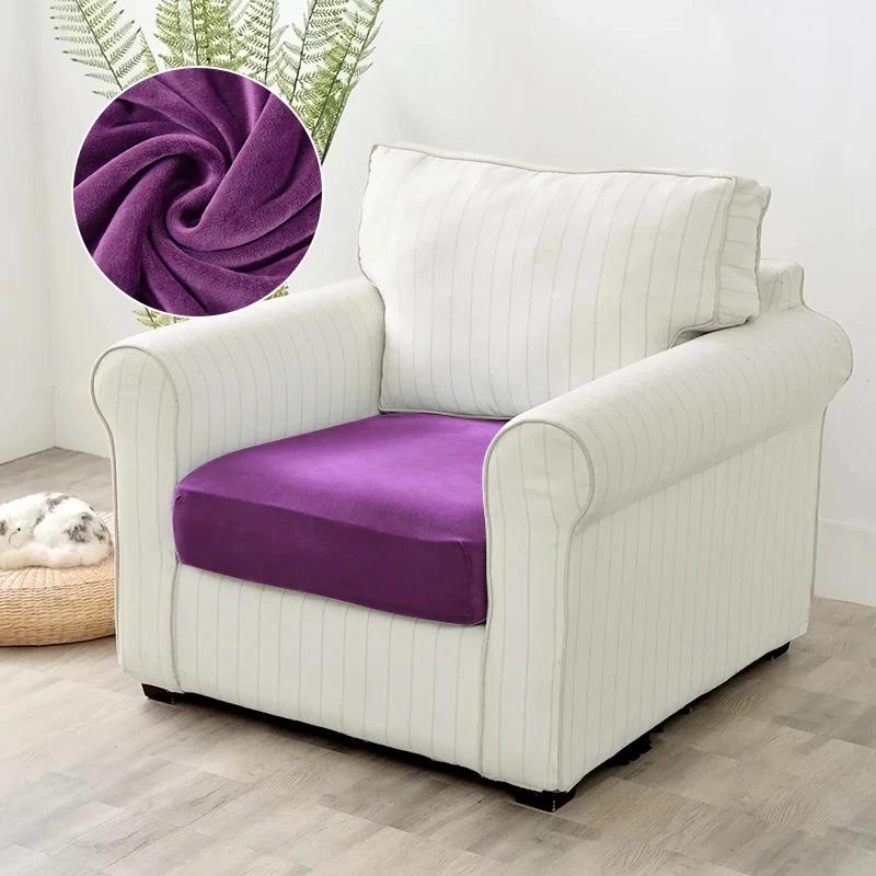 Velvet sofa cushion cover for living room elastic thicken stretch L shape corner armhair sofa slipcover furniture protector