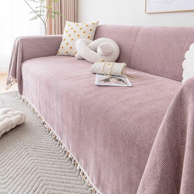 Herringbone Pattern Sofa Towel Cover Cloth Sofa Cushion Four Seasons Universal High Sense Full Covered Sofa Cover Chenille Cushion
