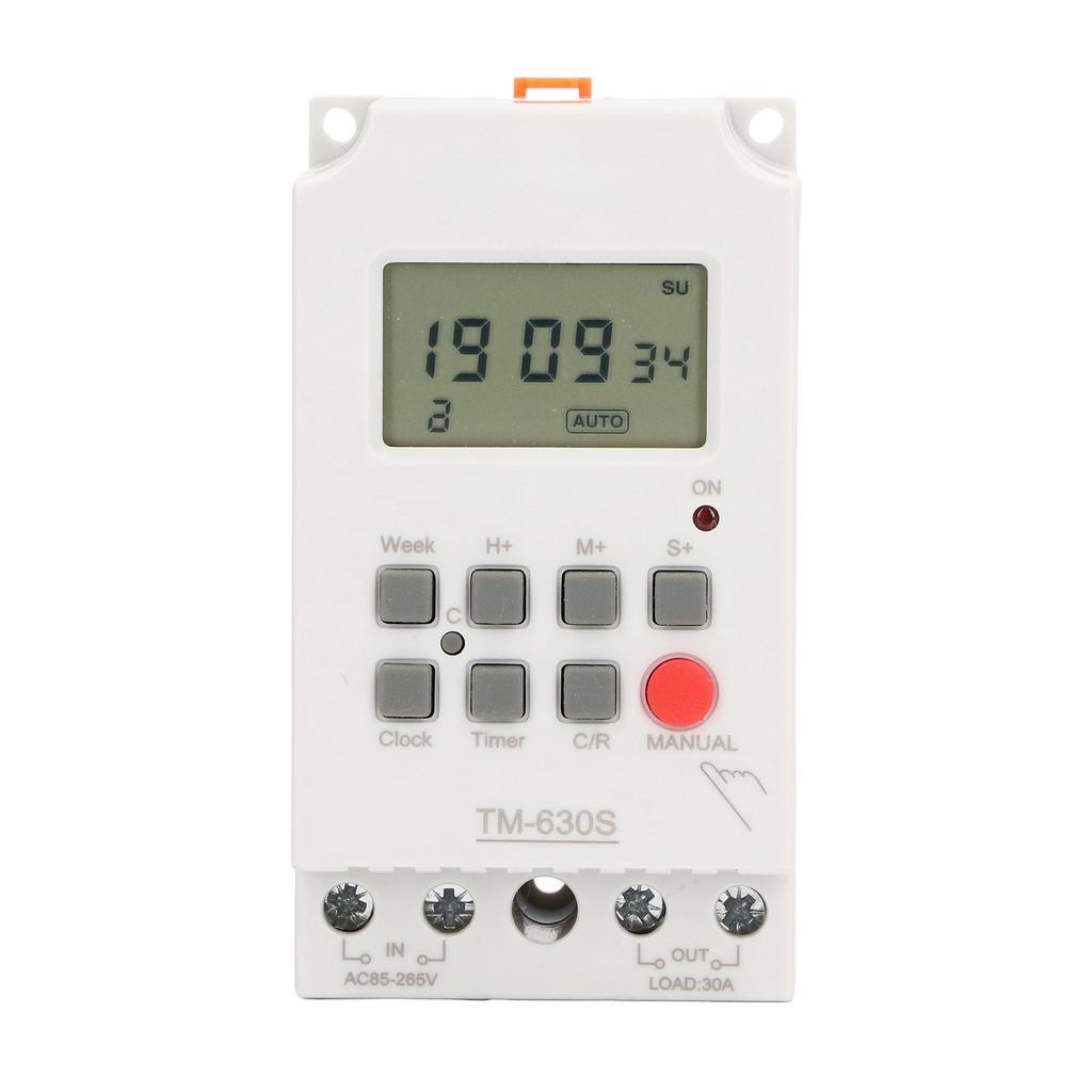 Second Setting Digital Timer Switch ABS 7 Day Programmable Memory Backup Timing Switch AC85?265V