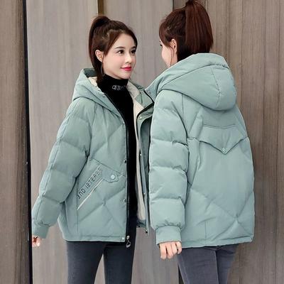 Giacca imbottita in cotone da donna allentata addensata invernale nuovo pane coreano studente con cappuccio