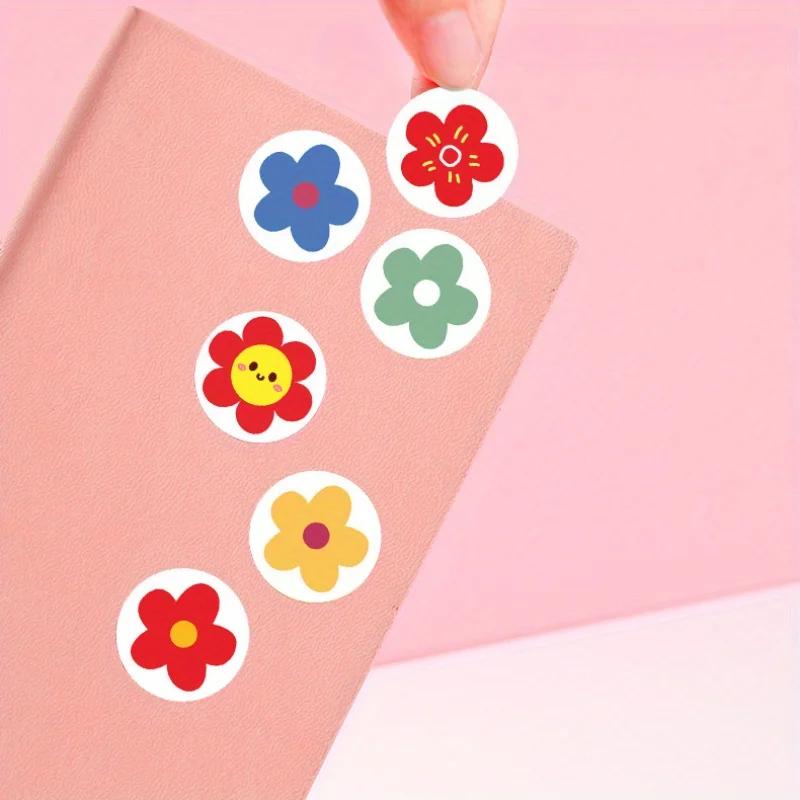 500pcs Vibrant Flower Stickers- Self-Adhesive,Colorful Teacher Reward&Decorative Stickers-Perfect for Classroom,Crafts&Gifts