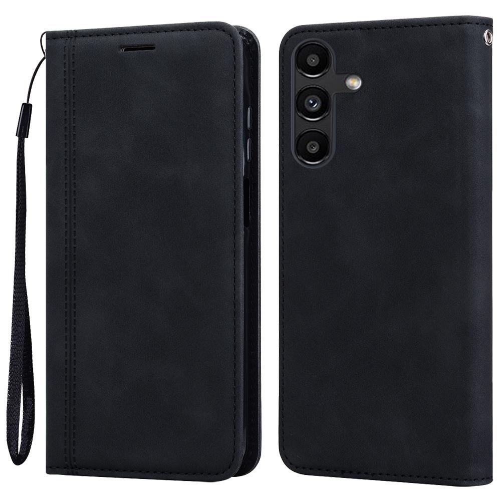 For Samsung Galaxy A25 5G (Global) (161.0 X 76.5 X 8.3mm) Case Business Style Magnetic Closure Leather Phone Cover with Strap