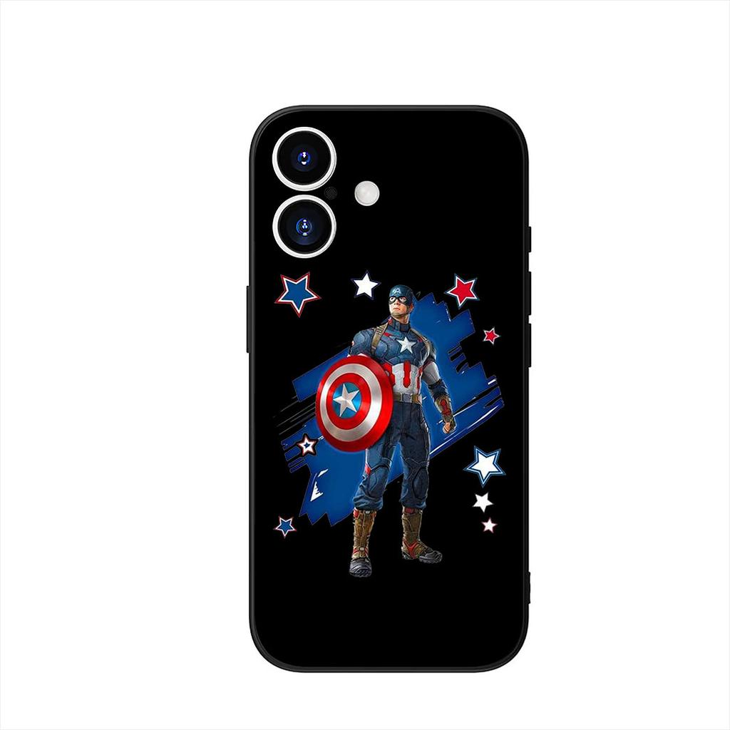 Marvel Captain America Shield Superhero Phone Case for Apple iPhone 16 15 14 Plus 13 12 Mini 17 Pro Max + 16E Air 16+ ProMax