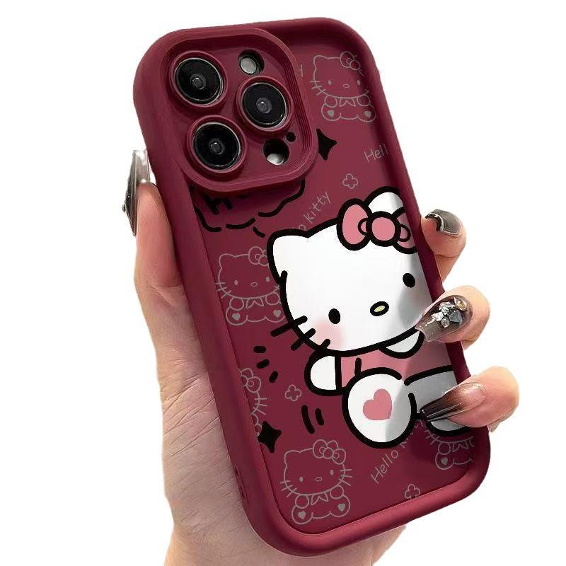 The new KT cat is suitable for iPhone13/14/17ProMax mobile phone case 15pro Apple 12 cute 11E Japan and Korea
