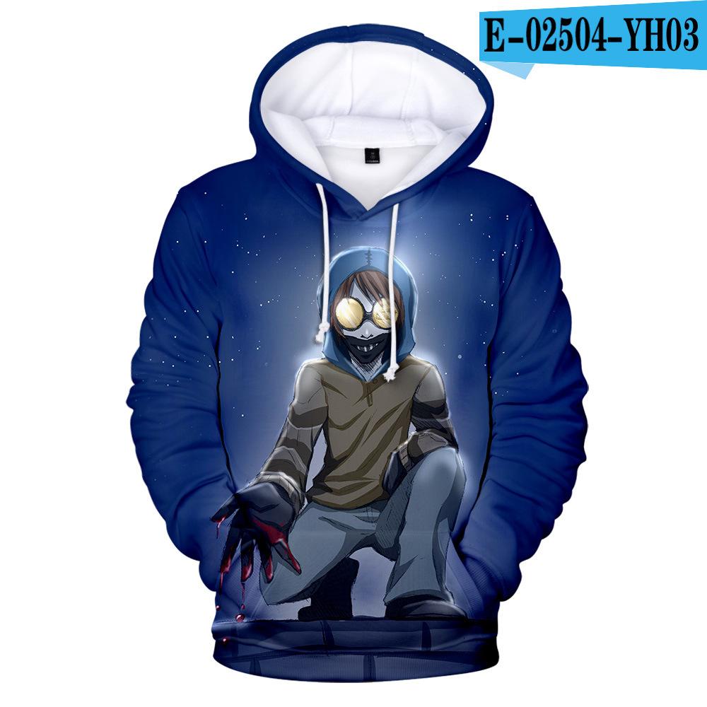 Hoodie Men Streetwear Hooded Sweatshirt Creepypasta Hoodies Ticci Toby Cosplay Costume Autumn Winter Clothes