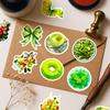 56PCS Green and Healthy Life Graffiti Stickers, Fresh Literary and Creative Notebook Stationery, Luggage Stickers