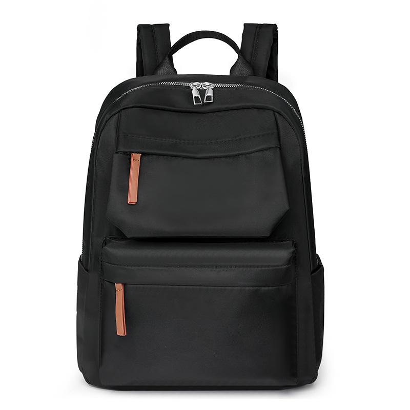 New Women's Backpack Lightweight Large-capacity Storage Travel Backpack Solid Color Student Schoolbag