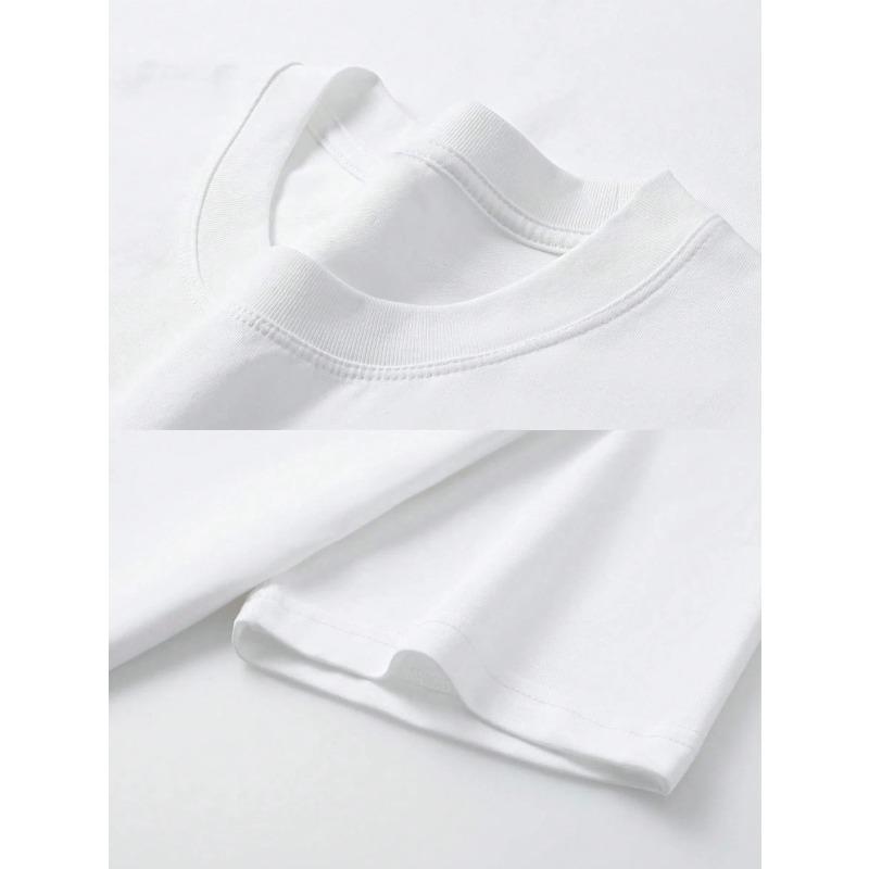 Damska koszulka w rozmiarze europejskim z rysunkiem linii i nadrukiem wzoru kobiecego, biała koszulka z krótkim rękawem, casualowy okrągły dekolt