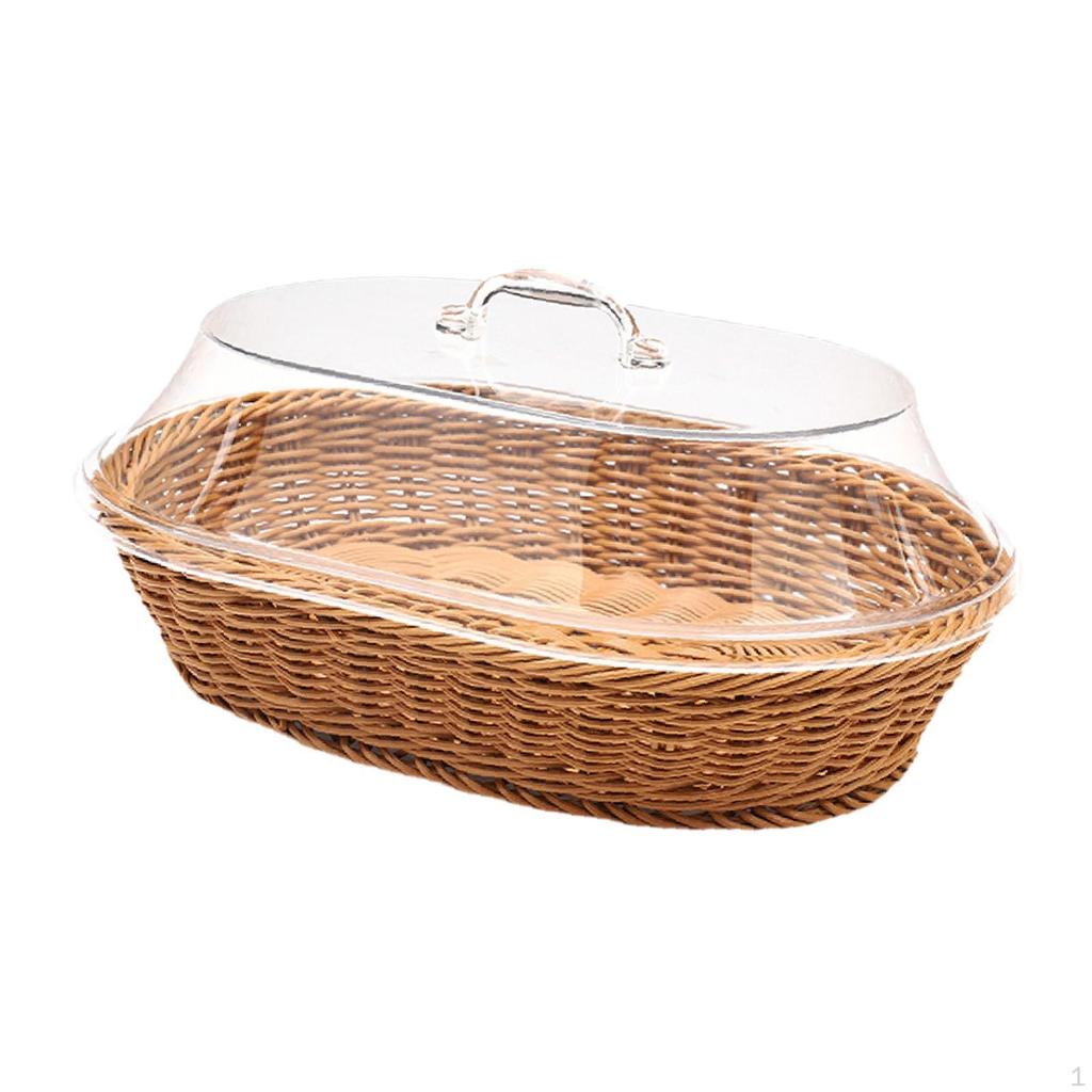 Food Serving Basket Imitation Rattan Woven Bread Drain Wicker Fruit for