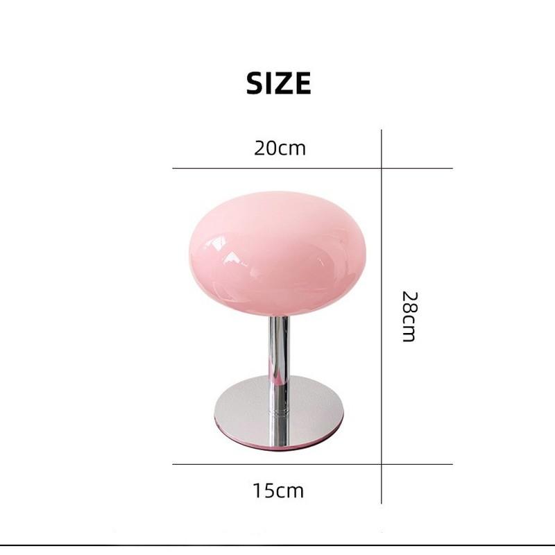 Generic Macaron Style Double Ring Glass Table Lamp Eye Caring Bedside Night Light Usb Powered Decorative For Living Room Bedroom