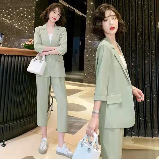 Women's Plus Size Professional Casual Suit Set - Spring/Summer Fashion 8019