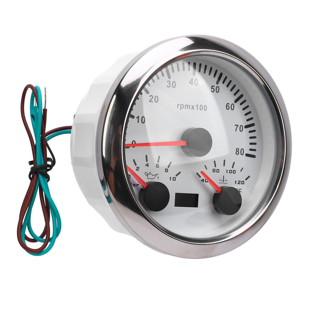3 In 1 85mm Tachometer 8000rpm 40 To 120 Celsius Water Temp 0 To 10bar Oil Pressure 7 Color Backlight for Car Truck Boat
