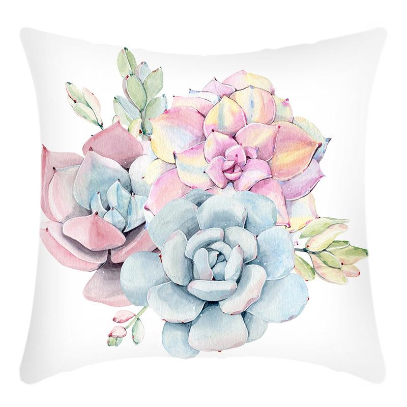 New Green Plant Pillow Cover Succulent Print Pillow Home Sofa Cushion Cover Premium Durable Quality Useful Practical
