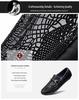 Men's Large Genuine Leather Slip-On Loafers - Crocodile Pattern, Low-Top, Flat Sole.