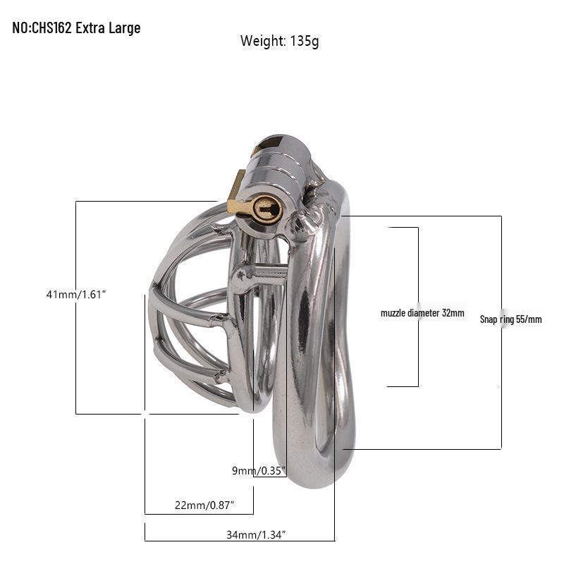 Chaqu Stainless Steel Men's Chastity Cage with Short Hollow Design