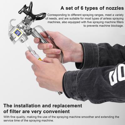 Airless Paint Nozzles and Filters Set Reversible Spraying Machine Tips Airless Paint Sprayer Nozzle Filter Kit Airless