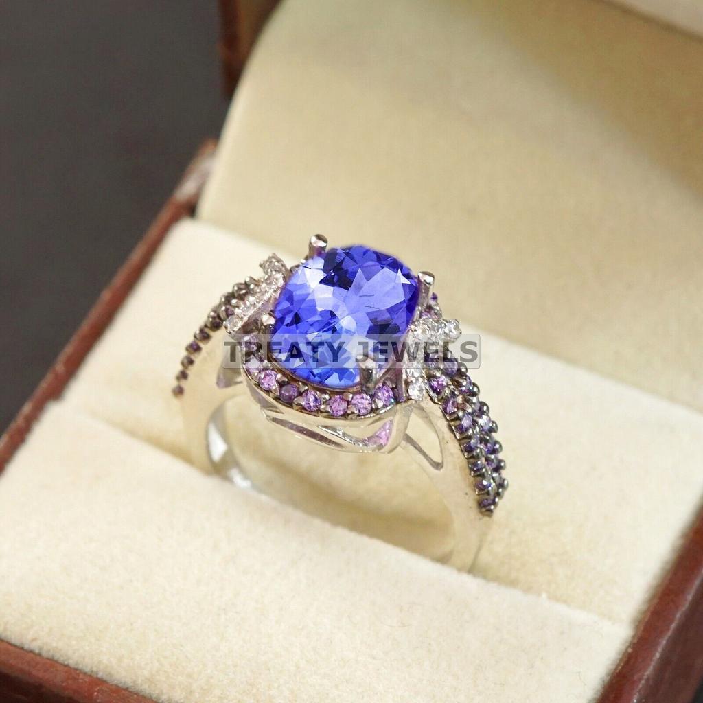 Tanzanite Oval Cut Gemstone With 925 Sterling Silver Ring For Men's #B666 JL375688145990