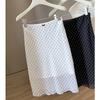 Women's Polka Dot Midi Skirt High Waist Slim Straight A Line Summer Thin Chiffon Skirt