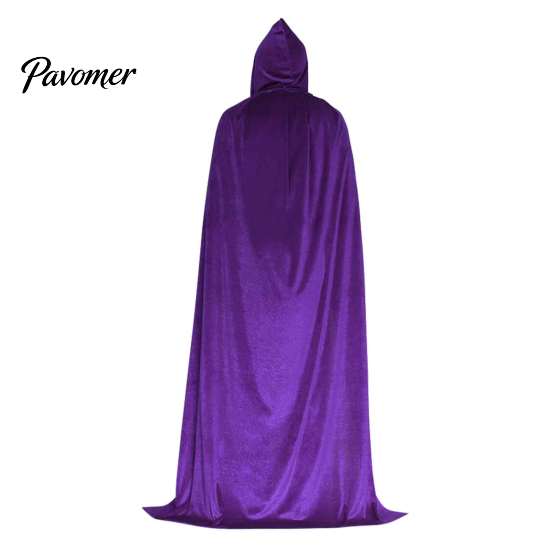 Theatrical Role Play Costume Unisex Adults Hooded Cloak, Velvet Vampire Wizard Cape, Renaissance Mysterious Witch Cape Medieval Halloween for Cosplay,
