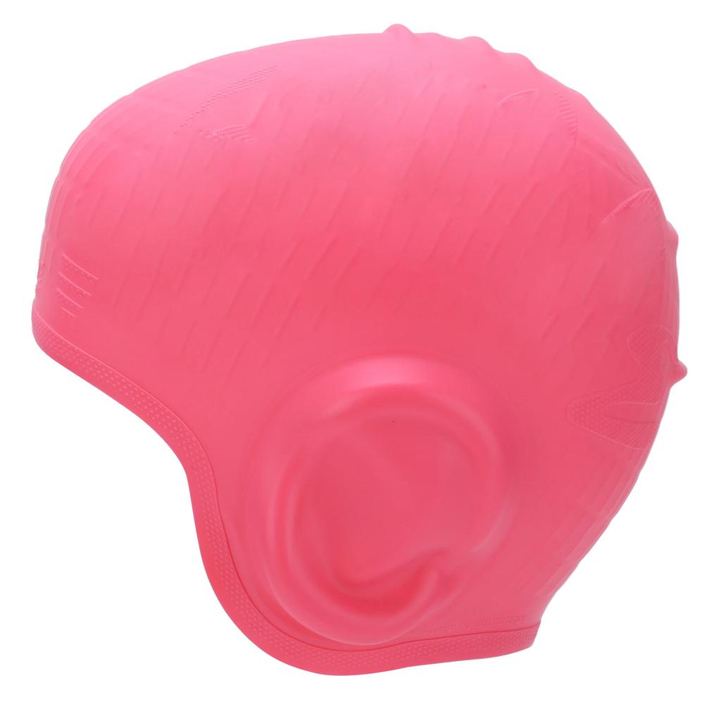Waterproof Silicone Swimming with Ear 3D Strong Elasticity Hair Swimming Hat for Adults