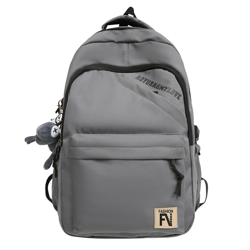 

Женский однотонный школьный рюкзак, мужской рюкзак большой емкости для путешествий, рюкзак для школьников младших классов серый