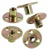 5 Pcs T Nut Flange 3 Hole Galvanized Iron Furniture Fixing Tee Round Base NutM10