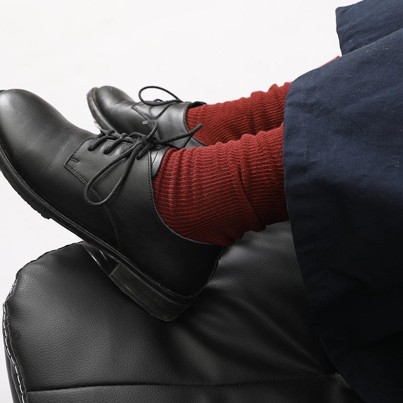 Dámské froté ponožky na podzim Jednobarevné bavlněné ponožky střední délky, Dámské dvoujehlové ponožky v barvách bonbónů