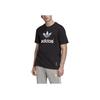 Adidas Trefoil History Comfortable Soft Solid Color Short Sleeve T-Shirt Men Tops Black FM3388