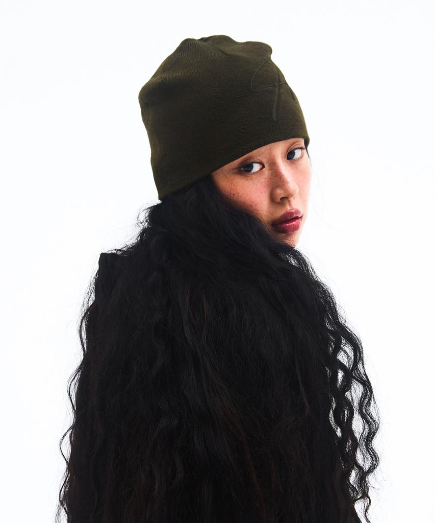 AMES-WORLDWIDE Big Typo Beanie Khaki