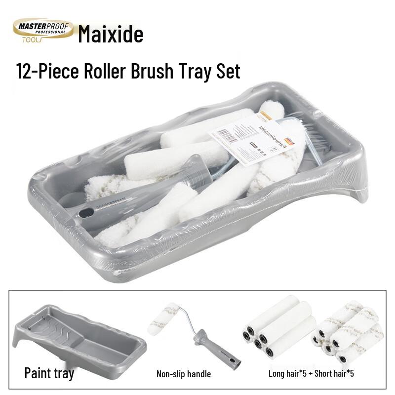MASTERPROOF 4-inch Paint Roller Set with Tray and Refills