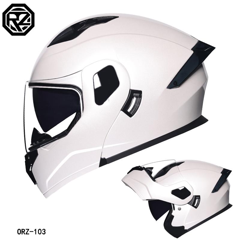 ORZ-103-Motorcycle Helmet with Exposed Face, Men's and Women's Semi Full Helmets, All Season Motorcycle Large Tail Wing