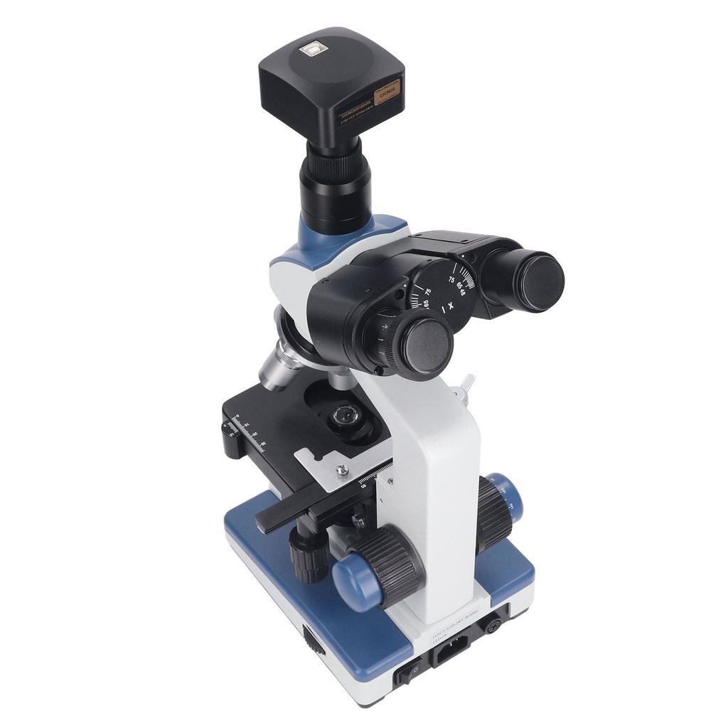Electric Compound Trinocular Microscope 307X to 7690X LED Compound Microscope with 5MP USB 2.0 Camera