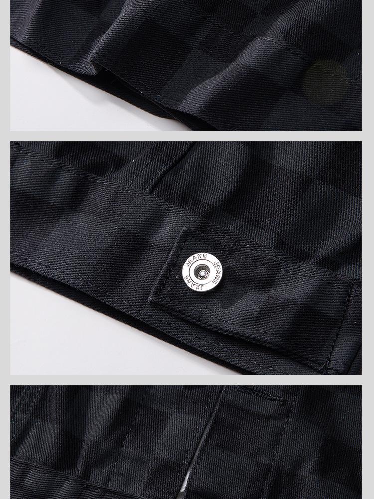 Men's Loose Plaid Grid Plush Denim Jacket - Korean Style, Youthful, Long Sleeve for Autumn/Winter