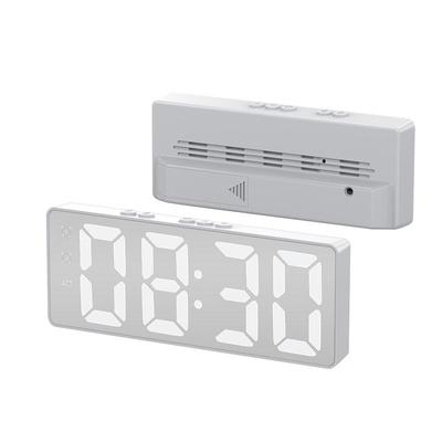 Elektronischer LED-Wecker, digital, einfache Uhr, Klangsteuerung, LED-Spiegeluhr, Innenthermometer