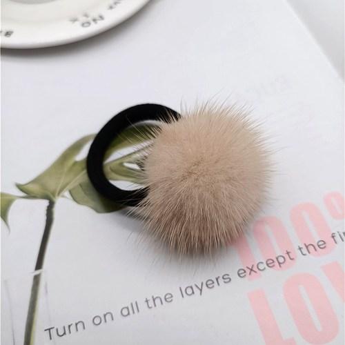 Plush Ball Head Rope, Mink Ball Hair Accessories, Fashionable  Girls' Hair Rings, High Elastic Rubber Bands, Large Plush Ball Hair Rope