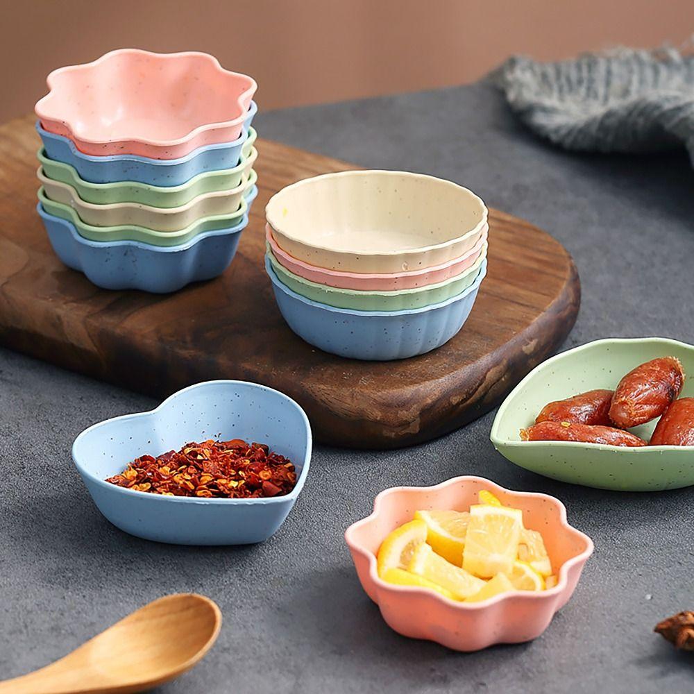 Kitchen Utensils Seasoning Dish Wheat Straw Mustard Wheatgrass Bowl Durable Snack Plate  Kitchen