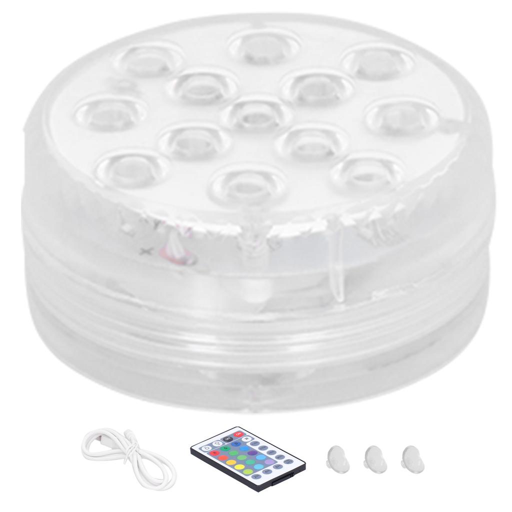 16 Color RGB Pool Lamp LED Submersible Light with Magnet Suction Cup for Fish Tank Fountain Decor