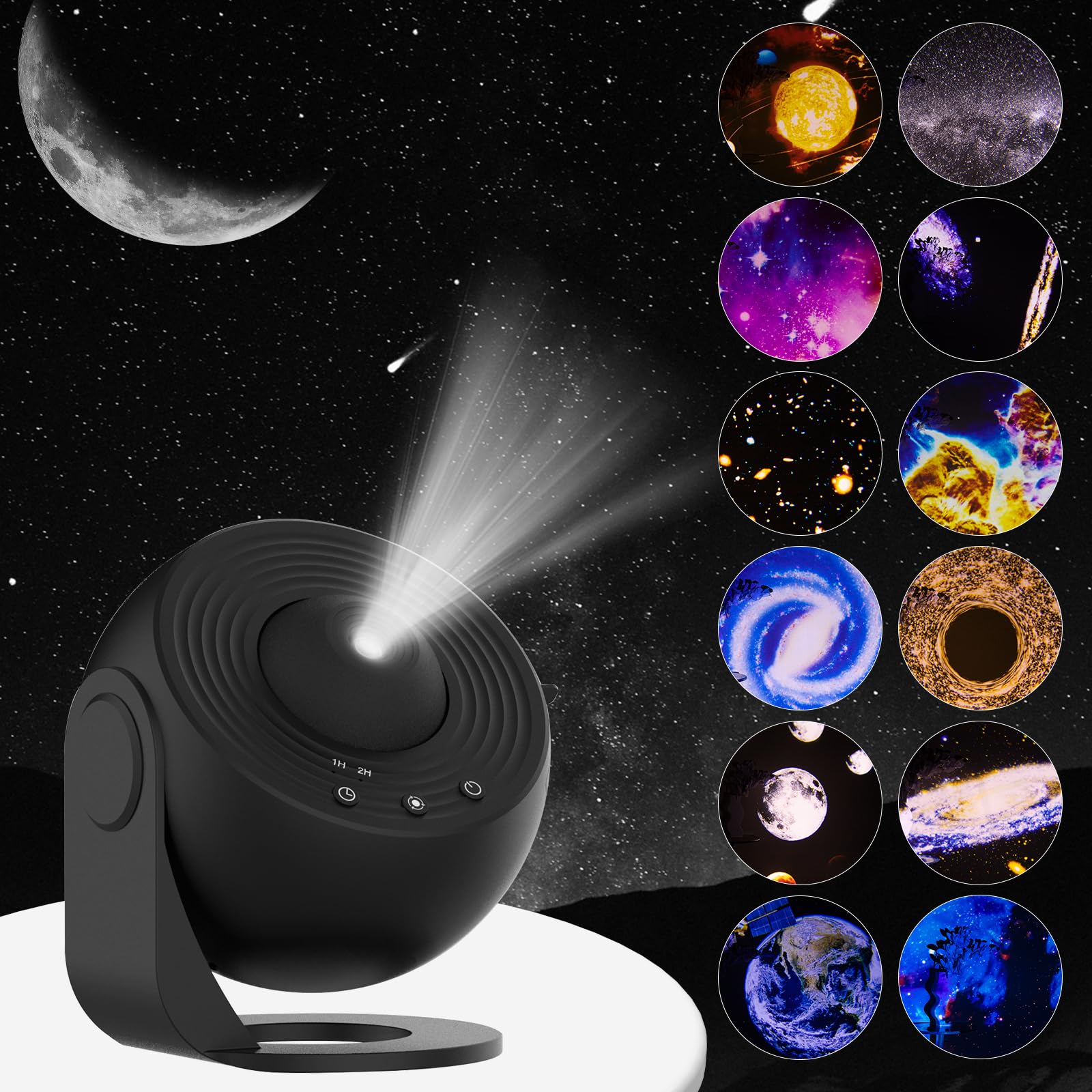 

Mchodare Galaxy Projector Star Projector Realistic LED Starry Sky Night Light with 12 Film Discs Solar System Object Planetarium for Home Room