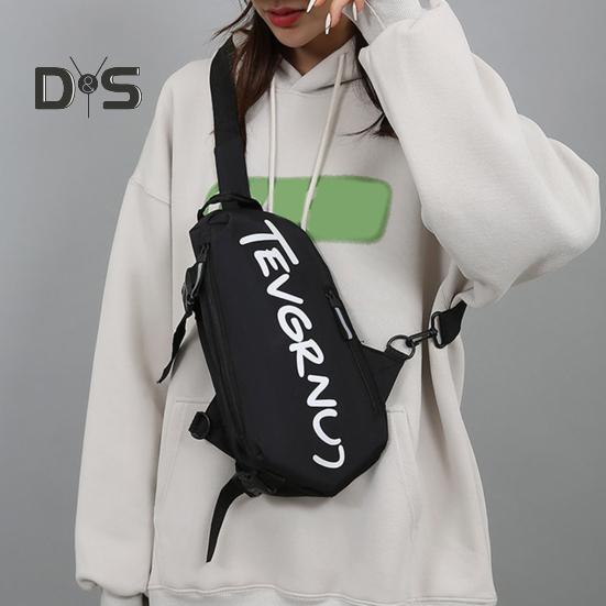 Crossbody Bag with Adjustable Belt Unisex Chest Bag Zipper Closure Large Capacity Fashionable Shoulder Bag Sports Bag