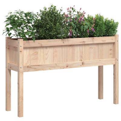 Planters 2 Pcs with Legs Solid Pine Wood