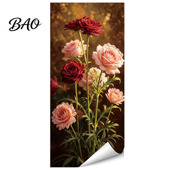Mülleimer Aufkleber Wasserdichte Blumen Aufkleber Florale Aufkleber, Selbst?Klebende Mülltonnen-Aufkleber, Vintage-Muster-Dekor für Outdoor-Aufbewahrungsboxen