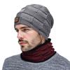 Fashion pullover scarf knitted velvet two-piece scarf men's winter neck protection cold hat classic hat