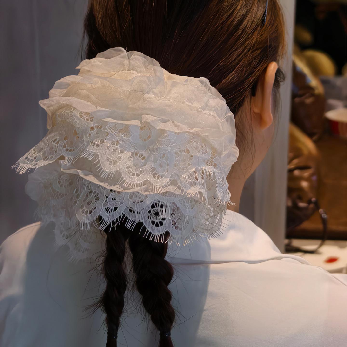 

Элегантная 3D кружевная резинка для волос с цветочным узором - Европейский и американский стиль, аксессуар для волос для женщин