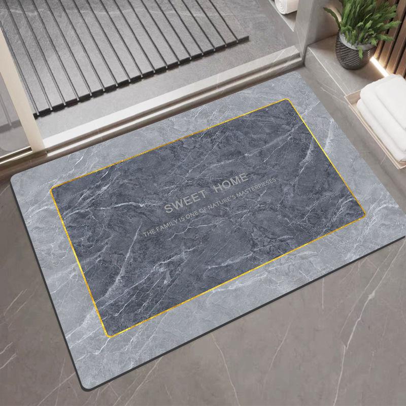 Coussin en terre de diatomée absorbant pour toilettes, salle de bain, tapis de pied antidérapant, tapis de porte à séchage rapide pour toilettes, peut être frotté, ménager simple